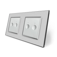 Сенсорный выключатель Sense 4 сенсора (2-2) Livolo серое стекло (VL-C7FC2/FC2-4IP)