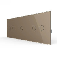 Сенсорный выключатель 5 сенсоров (2-1-2) Livolo золото стекло (VL-C702/C701/C702-13)