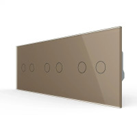 Сенсорный выключатель 6 сенсоров (2-2-2) Livolo золото стекло (VL-C702/C702/C702-13)