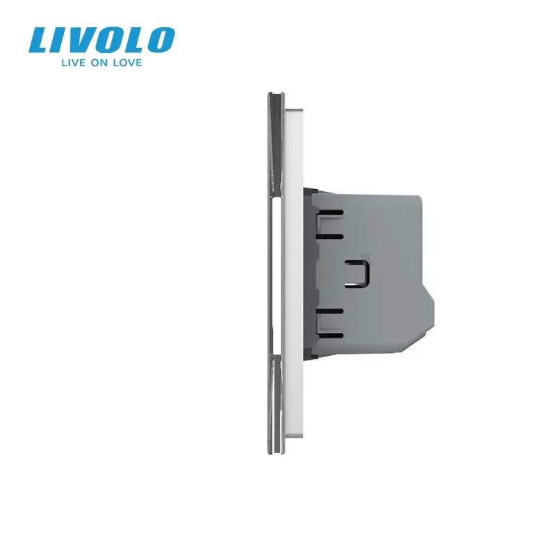 Сенсорний вимикач 8 сенсорів (2-2-2-2) LIVOLO білий матовий скло