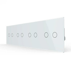 Сенсорный выключатель 8 сенсоров (2-2-2-2) Livolo белое стекло (VL-C708-11)