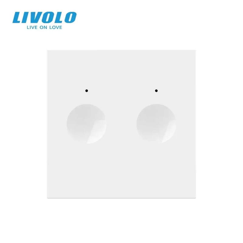 Сенсорний вимикач LIVOLO Sense, 2-сенсорний, білий, прохідний / перехресний, 5А 230В, без нейтралі, 