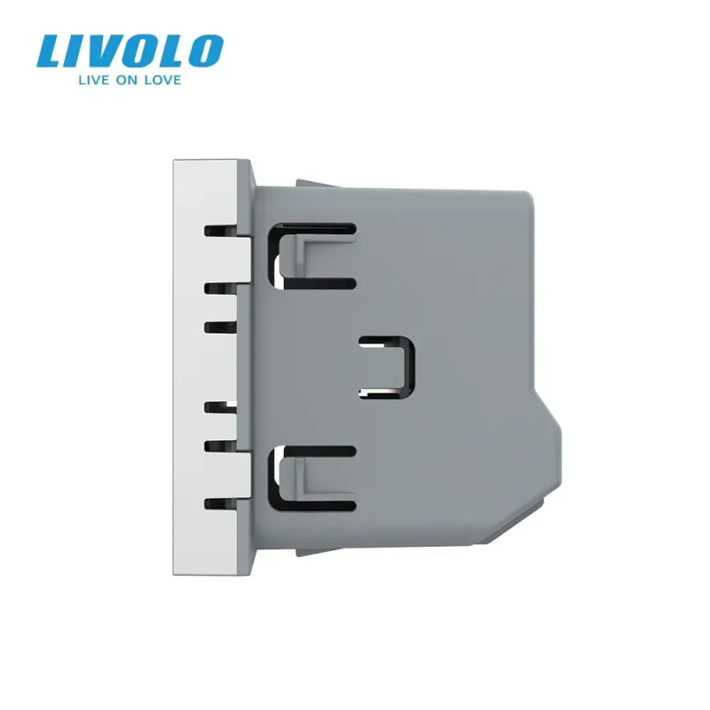 Сенсорний вимикач LIVOLO Sense, 2-сенсорний, сірий, 5А 230В, без нейтралі, модуль без рамки (VL-FC2-