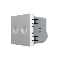 Сенсорный выключатель LIVOLO Sense, 2-сенсорный, серый, 5А 230В, без нейтрали, модуль без рамки (VL-FC2-