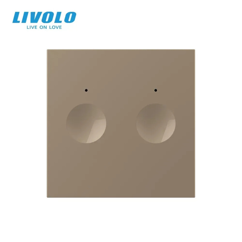 Сенсорний вимикач LIVOLO Sense, 2-сенсорний, золотий, прохідний / перехресний, 5А 230В, без нейтралі