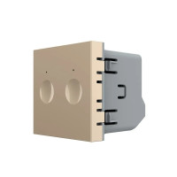 Сенсорный выключатель LIVOLO Sense, 2-сенсорный, золотой, проходной/крестный, 5А 230В, без нейтрали