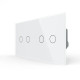 Сенсорний вимикач 4 сенсора (2-2) Livolo білий скло (VL-C702/C702-11)