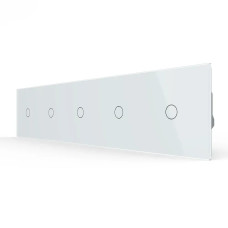 Сенсорний вимикач 5 сенсорів (1-1-1-1-1) LIVOLO білий матовий скло