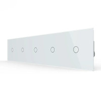 Сенсорный выключатель 5 сенсоров (1-1-1-1-1) Livolo белое стекло (VL-C705-11)