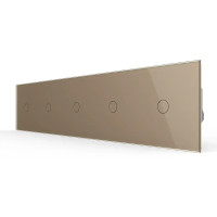 Сенсорный выключатель 5 сенсоров (1-1-1-1-1) Livolo золото стекло (VL-C705-13)