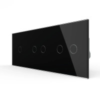 Сенсорний вимикач 5 сенсорів (1-2-2) LIVOLO чорний матовий скляний