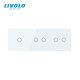 Сенсорный выключатель 5 сенсоров (1-2-2) Livolo белое стекло (VL-C701/C702/C702-11)