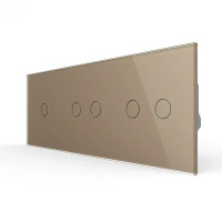 Сенсорный выключатель 5 сенсоров (1-2-2) Livolo золото стекло (VL-C701/C702/C702-13)