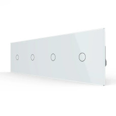 Сенсорний вимикач 4 сенсора (1-1-1-1) LIVOLO білий матовий скло
