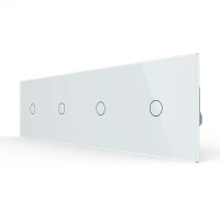 Сенсорный выключатель 4 сенсора (1-1-1-1) Livolo белое стекло (VL-C704-11)