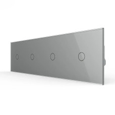 Сенсорный выключатель 4 сенсора (1-1-1-1) Livolo серое стекло (VL-C704-15)