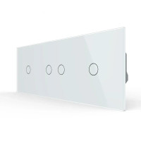 Сенсорный выключатель 4 сенсора (1-2-1) Livolo белое стекло (VL-C701/C702/C701-11)