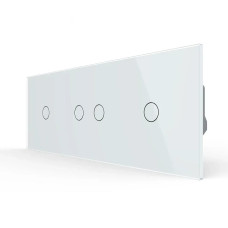 Сенсорный выключатель 4 сенсора (1-2-1) Livolo белое стекло (VL-C701/C702/C701-11)