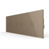 Сенсорный выключатель 4 сенсора (1-2-1) Livolo золото стекло (VL-C701/C702/C701-13)