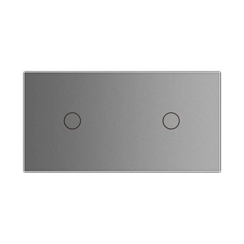 Сенсорний вимикач 2 сенсора (1-1) Livolo сірий скло (VL-C701/C701-15)