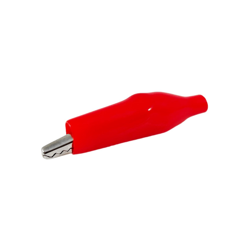 Зажим крокодил аккумуляторный средний в кембрике Lemanso длин.35мм LM9108 (черный или красный) 150008