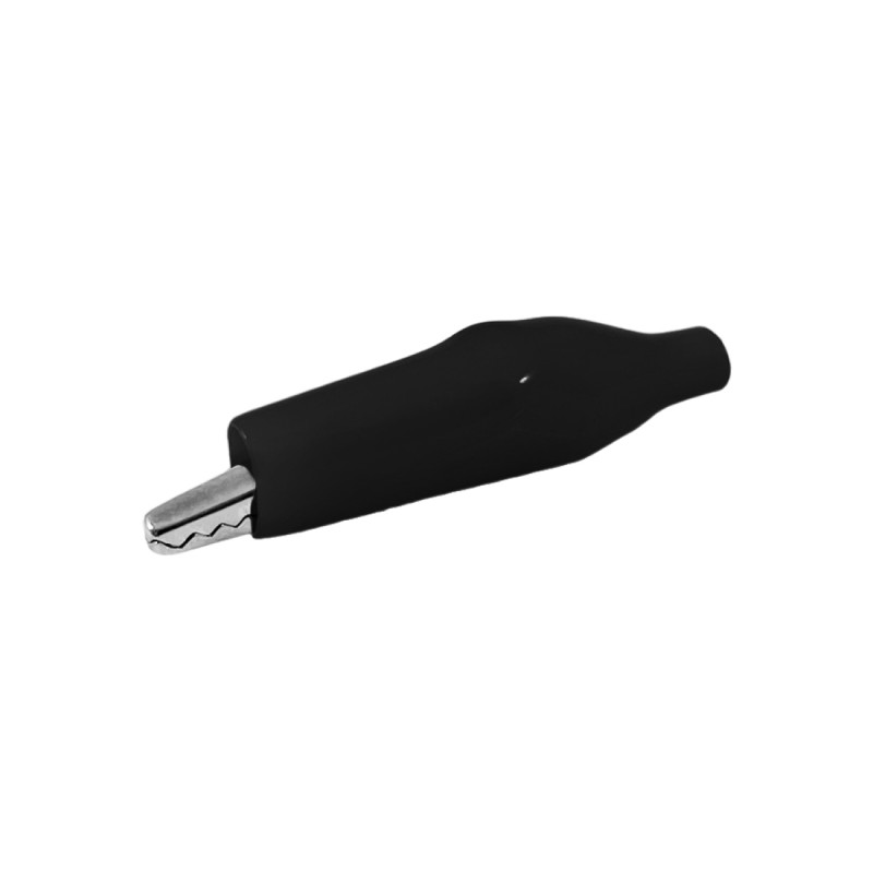 Зажим крокодил аккумуляторный средний в кембрике Lemanso длин.35мм LM9108 (черный или красный) 150008