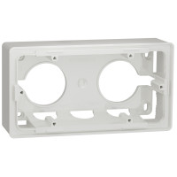 Коробка для открытой установки 2-постовая Unica Studio Schneider Electric белая NU800418