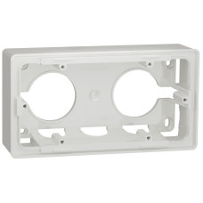 Коробка для открытой установки 2-постовая Unica Studio Schneider Electric белая NU800418