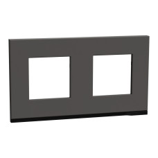 Рамка 2-постовая горизонтальная Unica Pure каучук/антрацит Schneider Electric NU600482