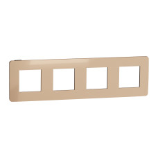 Рамка 4-постовая Unica Studio медь/антрацит Schneider Electric NU280858