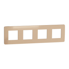 Рамка 4-постовая Unica Studio медь/белая Schneider Electric NU280857