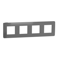 Рамка 4-постовая Unica Studio никель/антрацит Schneider Electric NU280853