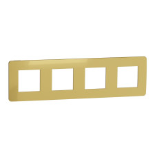 Рамка 4-постовая Unica Studio золото/белая Schneider Electric NU280859
