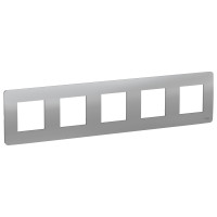 Рамка 5-местная Unica Studio алюминий Schneider Electric NU201030
