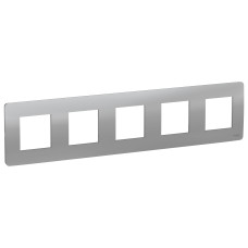 Рамка 5-местная Unica Studio алюминий Schneider Electric NU201030