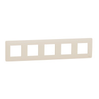 Рамка 5-местная Unica Studio бежевая Schneider Electric NU201044