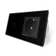 Сенсорный выключатель 1 сенсор 1 розетка Livolo черное стекло (VL-C701/C7C1EU-12)