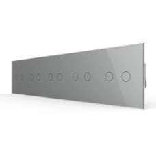 Сенсорний вимикач 10 сенсорів (2-2-2-2-2) LIVOLO сірий матовий скло