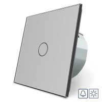 Сенсорная кнопка 1 сенсор Сухой контакт Livolo серое стекло (VL-C701IH-15)