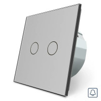 Сенсорная кнопка 2 сенсора 12/24В Livolo серое стекло (VL-FC2HC-2IP)