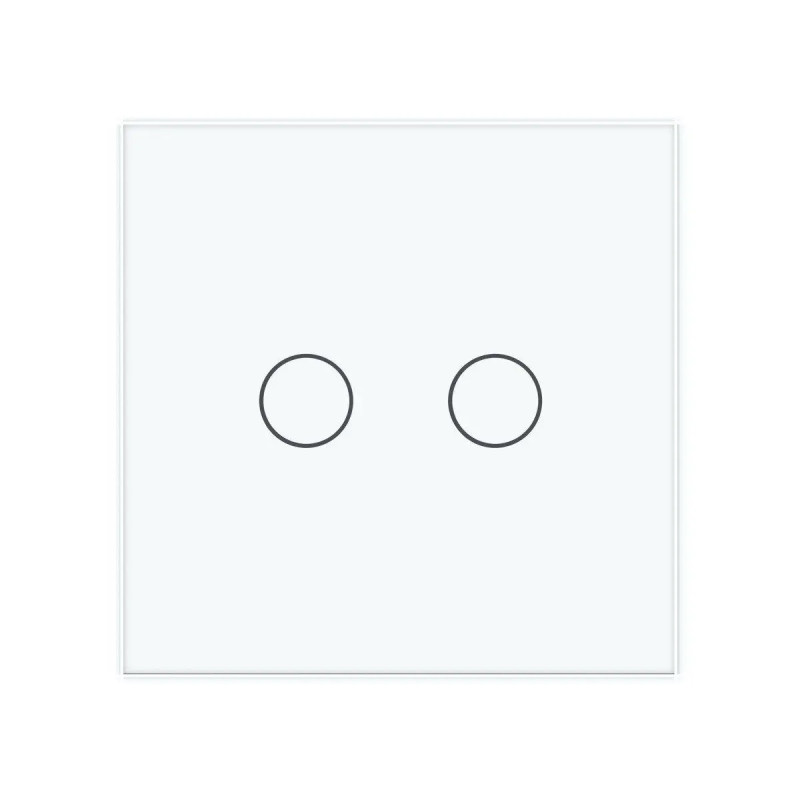 Сенсорна кнопка 2 сенсора Імпульсний вимикач Livolo білий скло (VL-C702H-11)