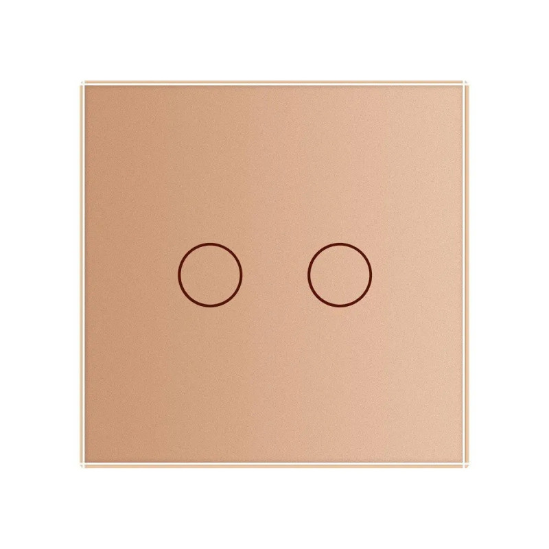 Сенсорна кнопка 2 сенсора Сухий контакт Livolo золото скло (VL-C702IH-13)