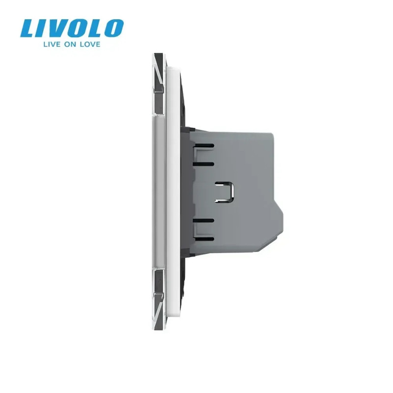 Розумний сенсорний прохідний/перехресний димер EC LIVOLO білий матове скло