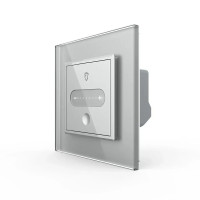 Розумний сенсорний прохідний/перехресний димер EC LIVOLO сірий матове скло ZigBee