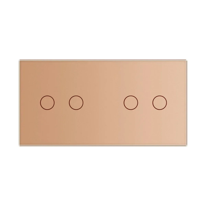 Розумний сенсорний прохідний/перехресний вимикач 4 сенсора (2-2) Livolo золотий скло (VL-C702SZ/C702