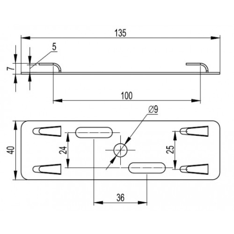 Держатель для подвеса проводного лотка на шпильке, цинкование, метод Сендимира UEA H10PG