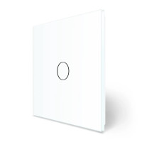 Умный сенсорный ЕС выключатель 1 сенсор Livolo белое стекло (VL-M7FC1Z2-2WP)