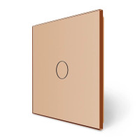 Розумний сенсорний ЕС вимикач 1 сенсор Livolo золотий скло (VL-M7FC1Z2-2AP)