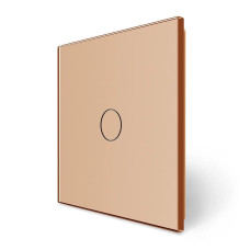 Умный сенсорный ЕС выключатель 1 сенсор Livolo золотое стекло (VL-M7FC1Z2-2AP)