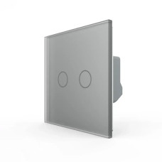 Розумний сенсорний ЕС вимикач 2 сенсори LIVOLO сірий матове скло